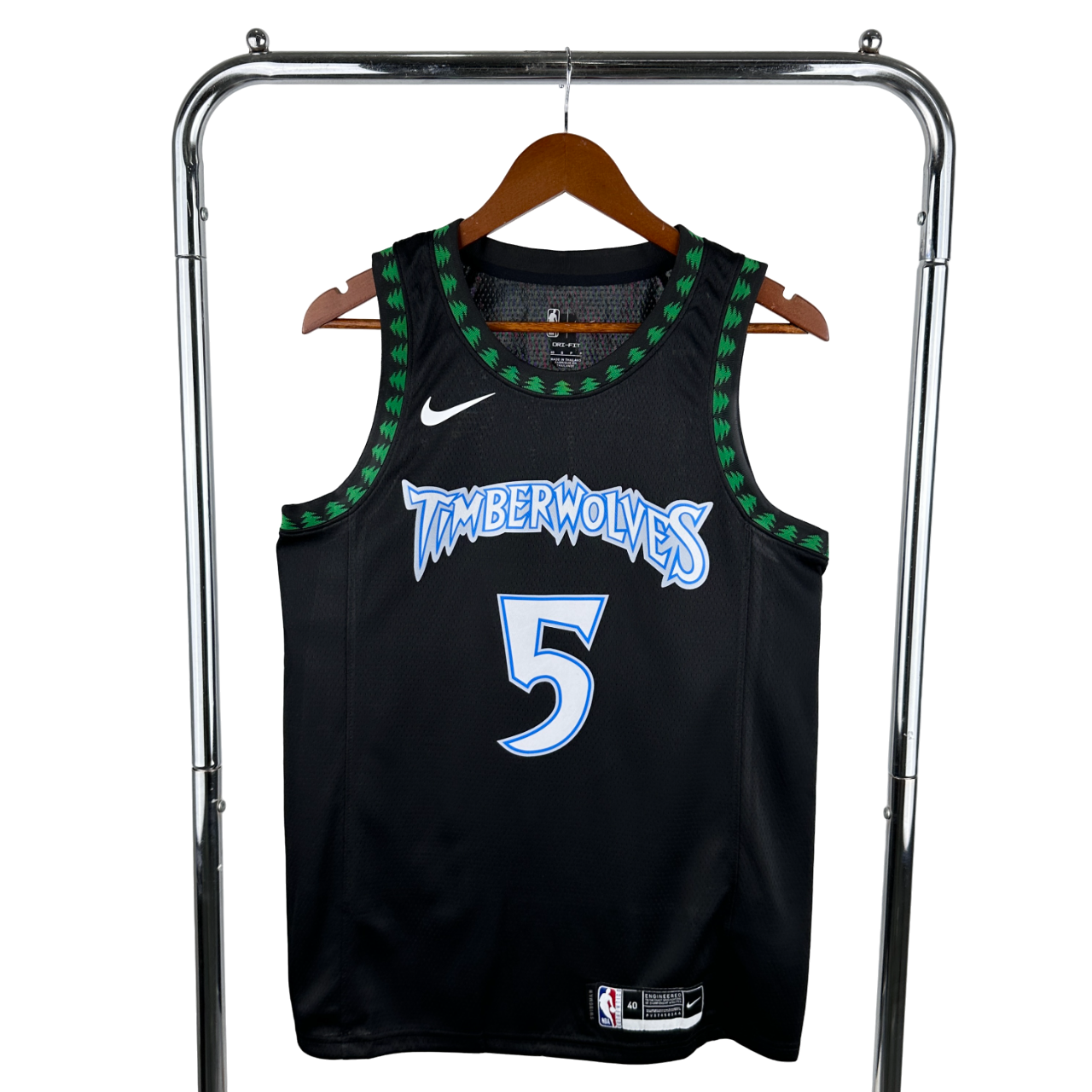 Regata NBA Minnesota Timberwolves Retrô Nike Authentic Edwards 5 - Preta