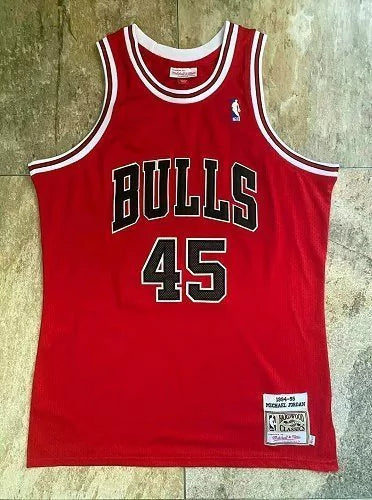 Regata NBA Chicago Bulls Retrô 1994-1995 Mitchell & Ness Authentic Jordan 45 - Vermelha