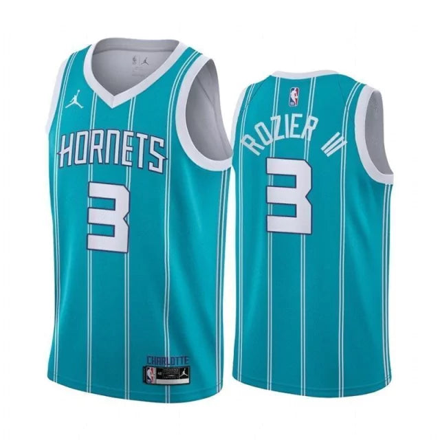 Regata NBA Charlotte Hornets City Edition 20/21 Jordan Authentic Rozier 3 - Azul