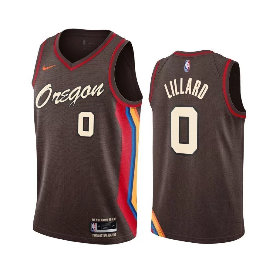 Regata NBA Portland Trail Blazers City Edition 20/21 Nike Authentic Swingman Lillard 0 - Preta