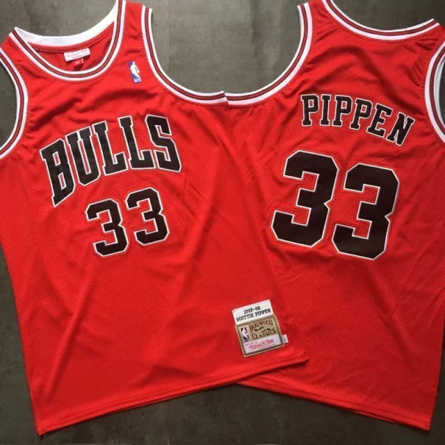 Regata NBA Chicago Bulls Retrô 1997 - 1998 Mitchell & Ness Authentic Pippen 33 - Vermelha