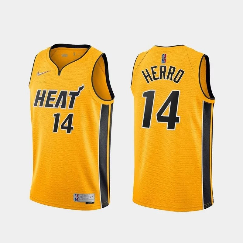 Regata NBA Miami Heat Edition 20/21 Nike Authentic Herro 14 - Amarela