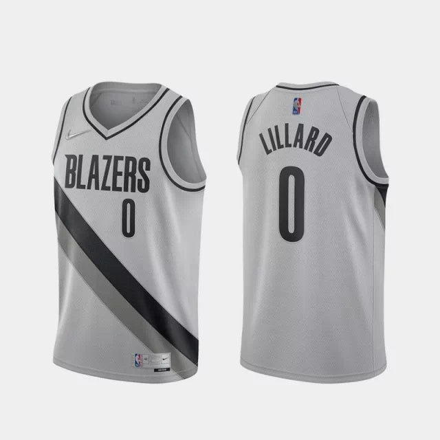 Regata NBA Portland Trail Blazers City Edition 20/21 Nike Authentic Swingman Lillard 0 - Branca