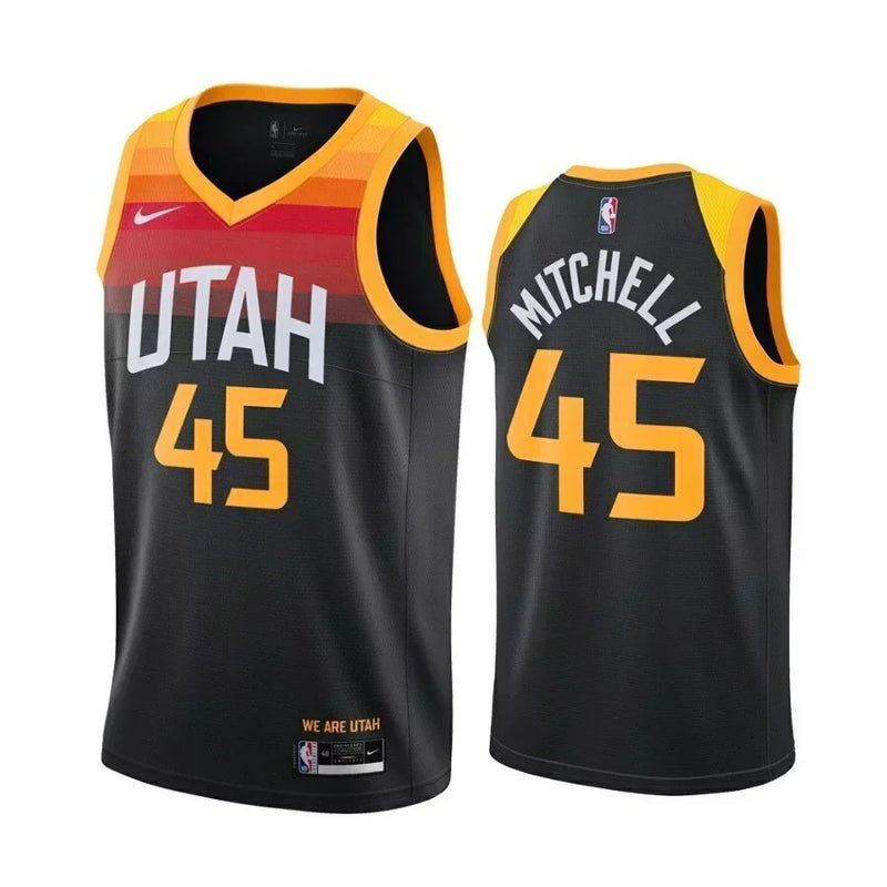 Regata NBA Utah Jazz City Edition 20/21 Nike Authentic Swingman Mitchell 45 - Preta