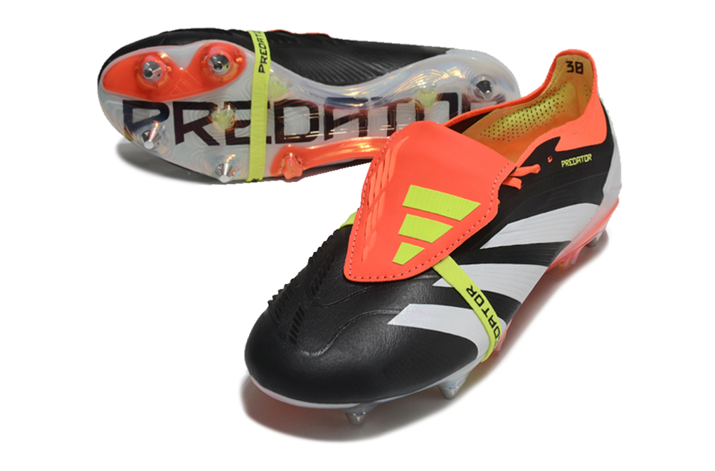 Adidas Predator Elite Fold-Over Tongue SG - Preta, Laranja e Verde