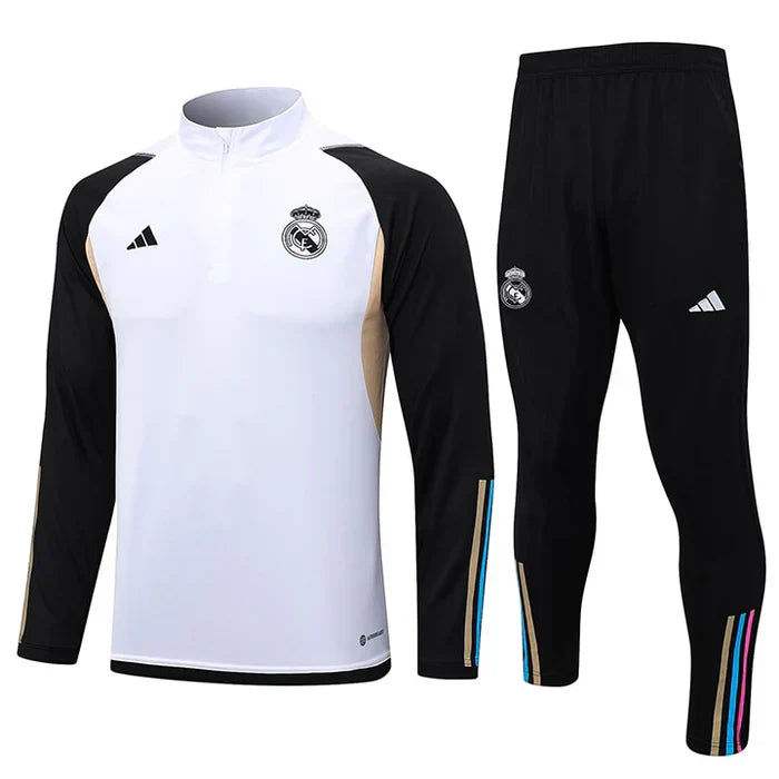 Conjunto Treino Real Madrid 23/24 - Branco/Preto