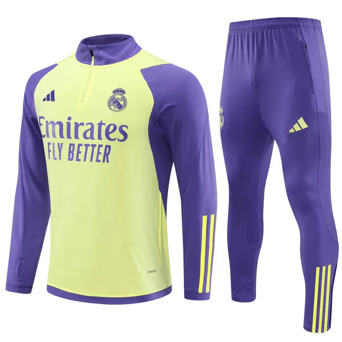 Conjunto Treino Real Madrid 23/24 - Roxo/Amarelo