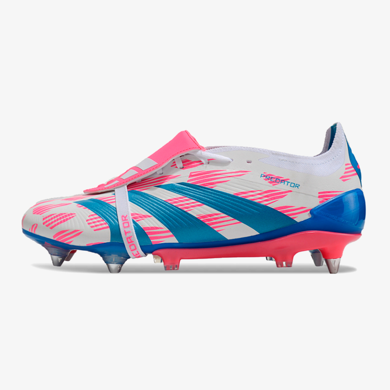 Adidas Predator Elite Fold-Over Tongue SG - Branca, Azul e Rosa