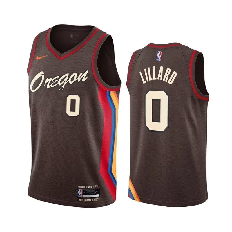 Regata NBA Portland Trail Blazers City Edition 20/21 Nike Authentic Swingman Lillard 0 - Preta