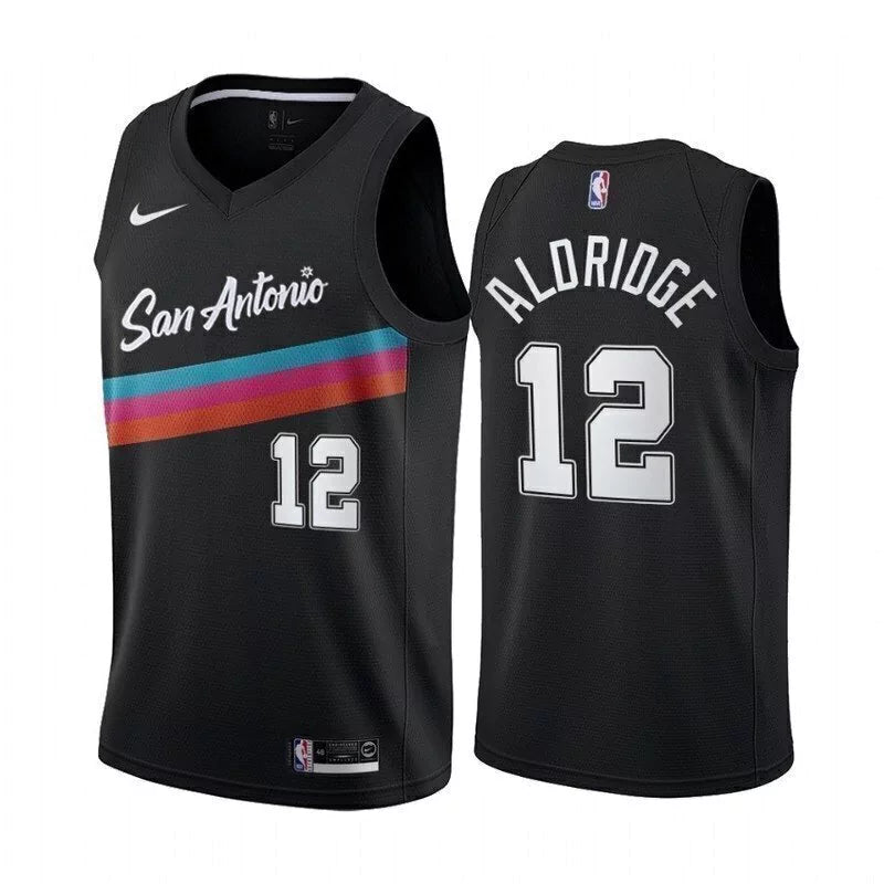 Regata NBA San Antonio Spurs City Edition 20/21 Nike Authentic Swingman Aldridge 12 - Preta
