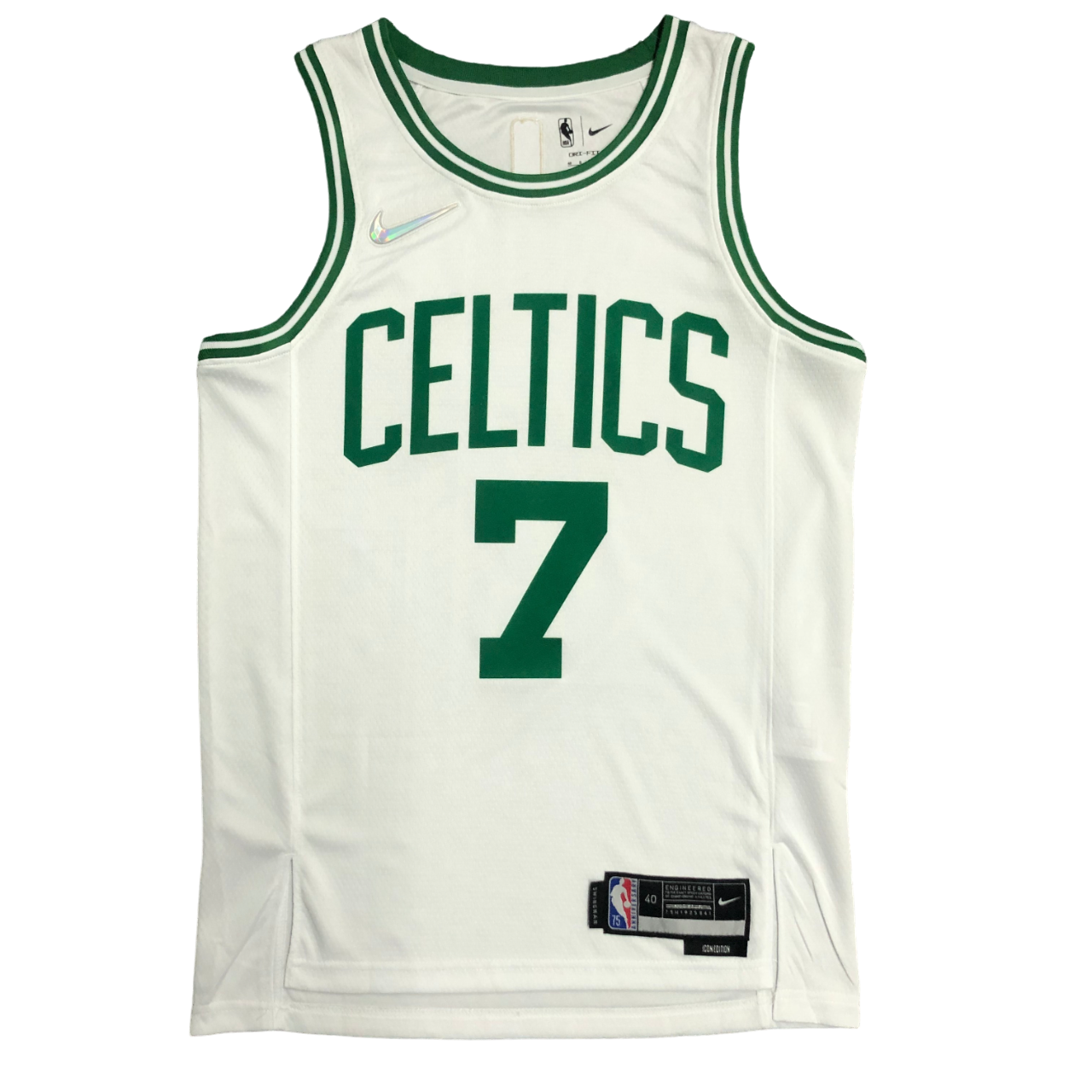 Regata NBA Boston Celtics 75 Anniversary Nike Authentic Brown 7 - Branca