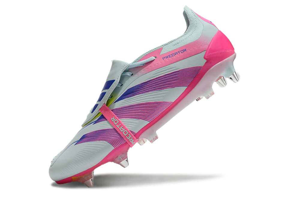Adidas Predator Elite Fold-Over Tongue SG - Branca, Rosa e Roxa