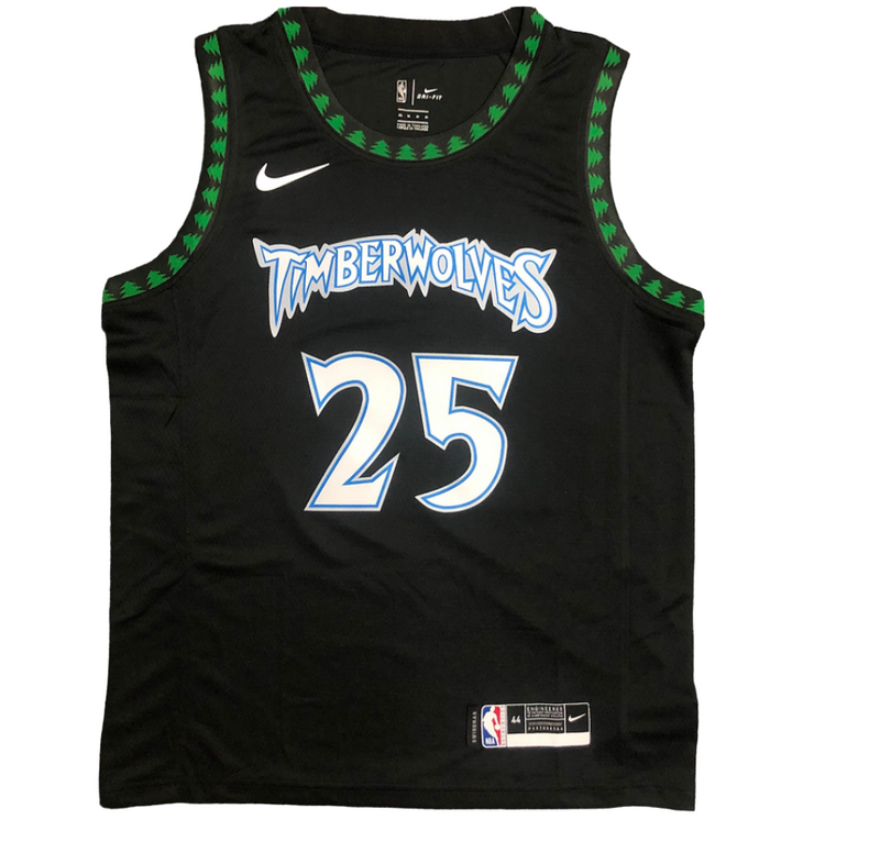 Regata NBA Minnesota Timberwolves Retrô Nike Authentic Rose 25 - Preta