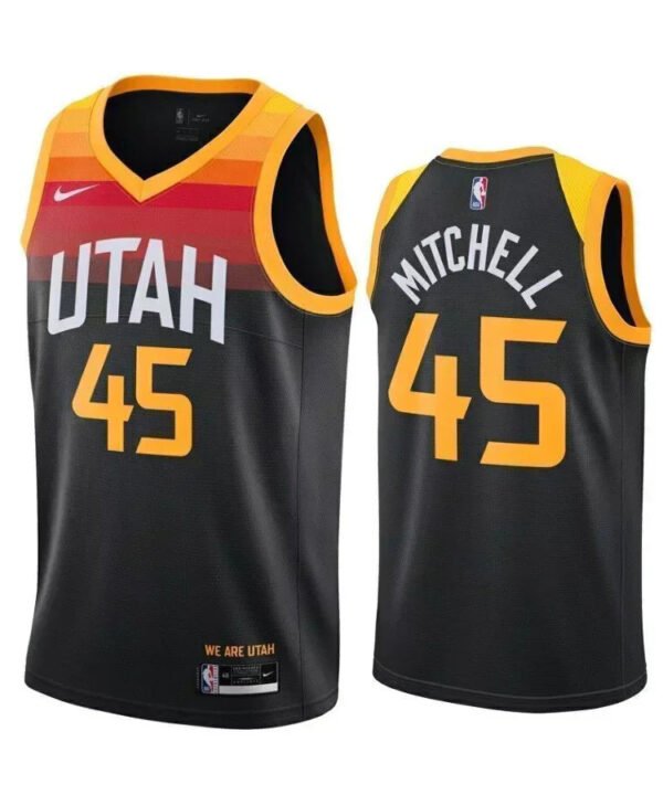 Regata NBA Utah Jazz City Edition 20/21 Authentic Swingman Mitchell 45 - Preta