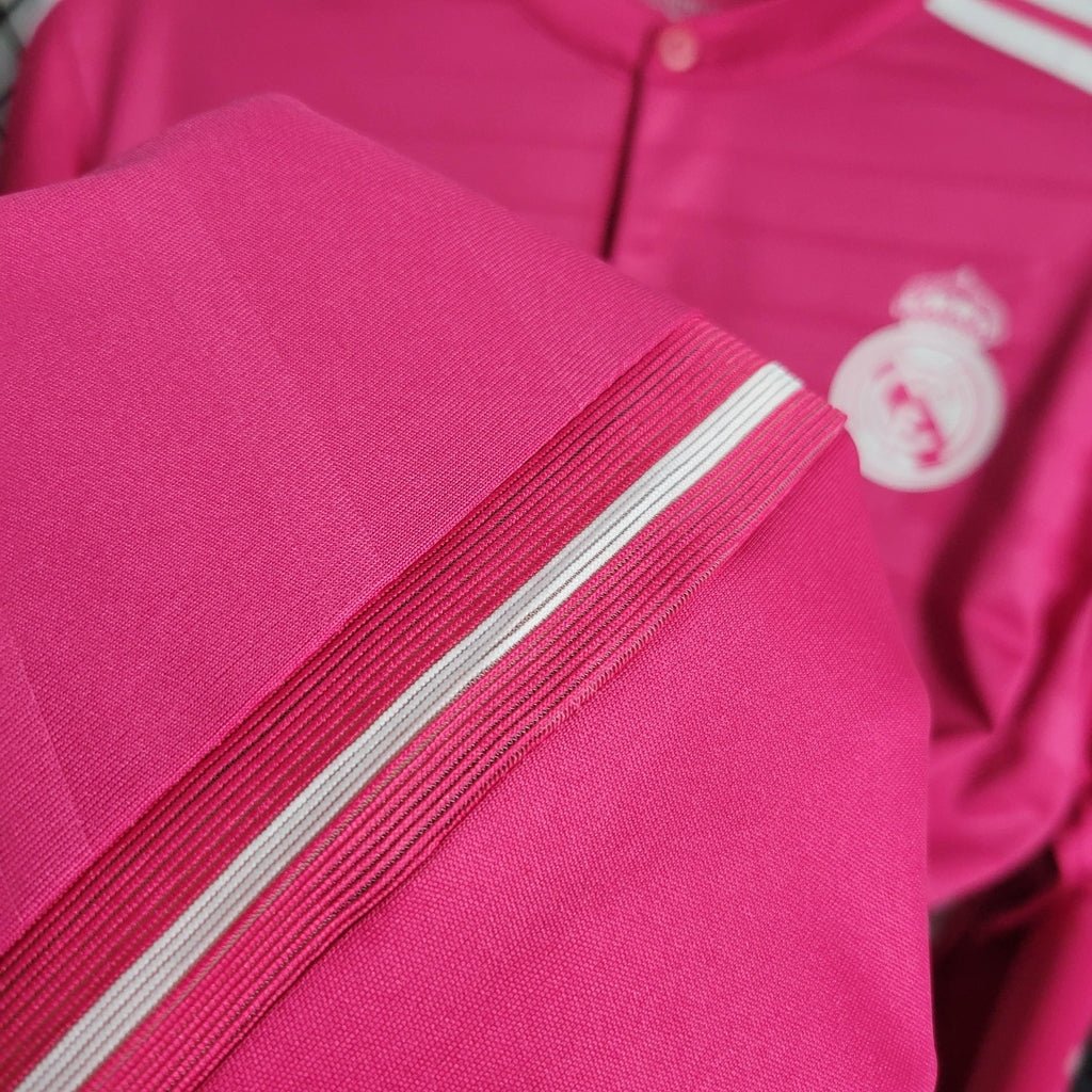 Camisa Retrô Real Madrid Manga Longa III Third 2014/15 Masculino Rosa - Imagem 5