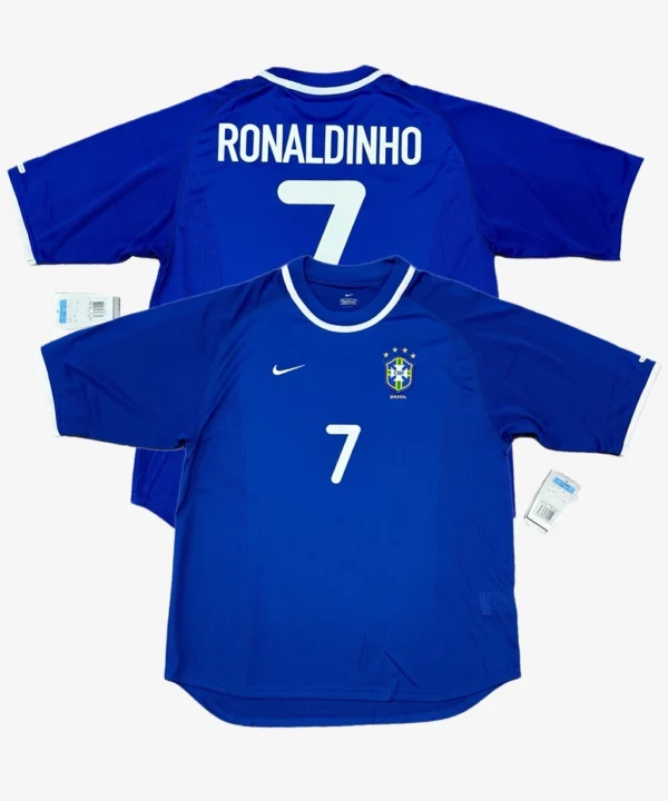 Camisa Retrô Seleção Brasileira 2000/01 Away Nº 7 Ronaldinho Olímpica