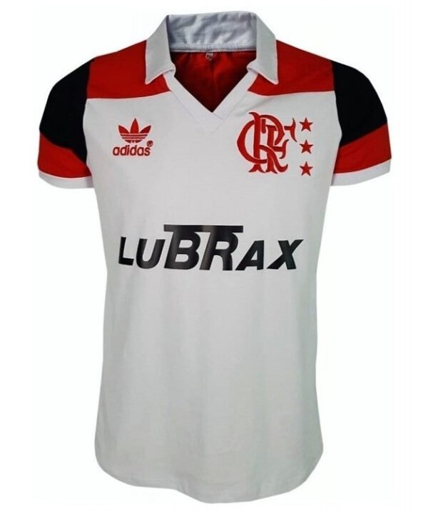 Camisa Flamengo Away Retro 1987/88 - Branco e Vermelho