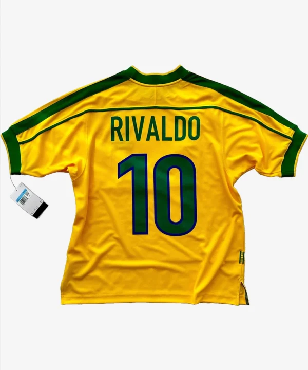 Camisa Retrô Seleção Brasileira 1998 Rivaldo Nº 10 Copa Do Mundo -