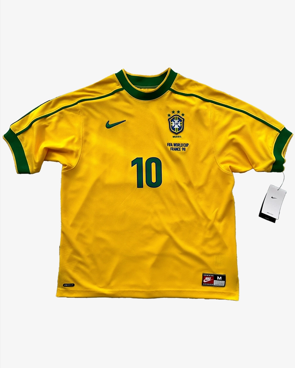 Camisa Retrô Seleção Brasileira 1998 Rivaldo Nº 10 Copa Do Mundo - - Imagem 2