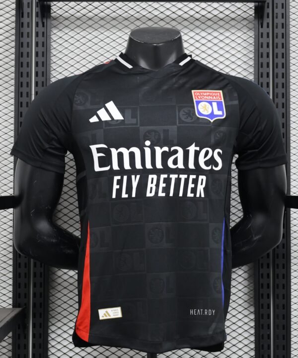Camisa Lyon Home 2024/25 Jogador Masculino - Preta, Branca, Azul e Vermelha