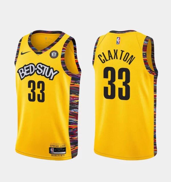 Regata NBA Brooklyn Nets Edition 20/21 Authentic Claxton 33 - Amarela