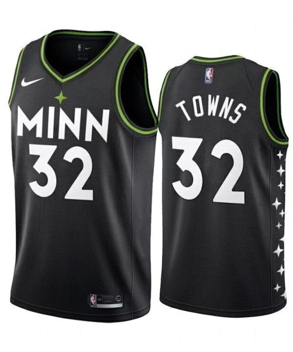 Regata NBA Minnesota Timberwolves City Edition 20/21 Authentic Swingman Towns 32 - Preta