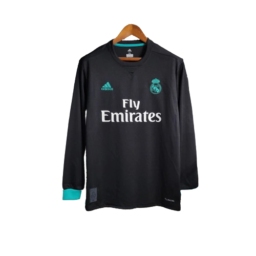 Camisa Retrô Real Madrid Manga Longa II 2017/18 Torcedor Preto