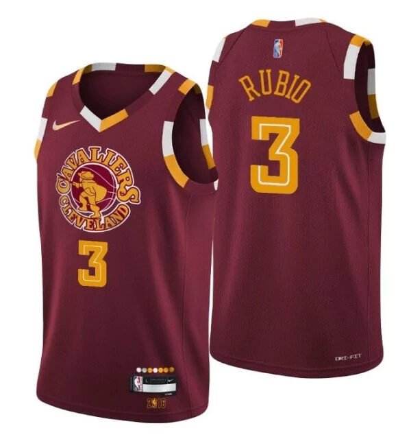 Regata NBA Cleveland Cavaliers 75ºaniversario Authentic Rubio 3 - Vermelha
