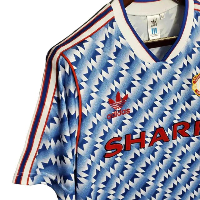 Camisa Manchester United Retrô 1990/1992 Azul e Branca - - Imagem 7
