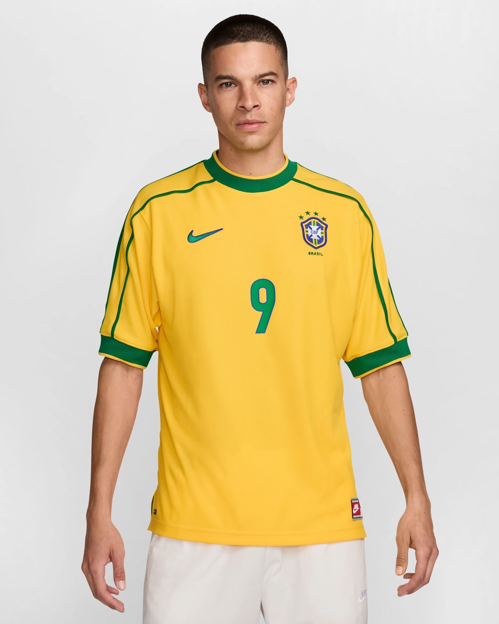 Camisa Retrô Seleção Brasileira 1998 Ronaldo Nº 9 Copa Do Mundo - Reedição - Imagem 2