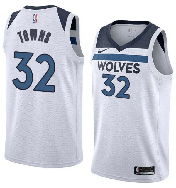Regata NBA Minnesota Timberwolves Authentic Swingman Towns 32 - Branca