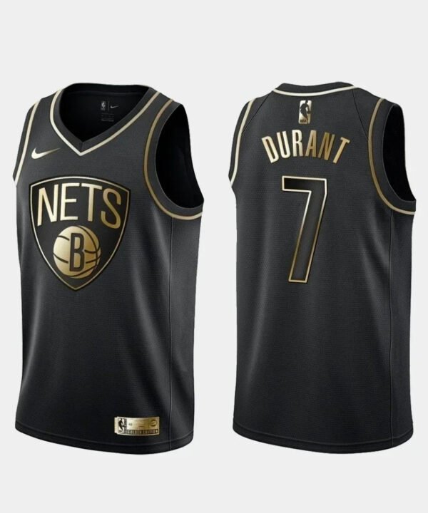 Regata NBA Brooklyn Nets Golden Edition Authentic Durant 7 - Preta