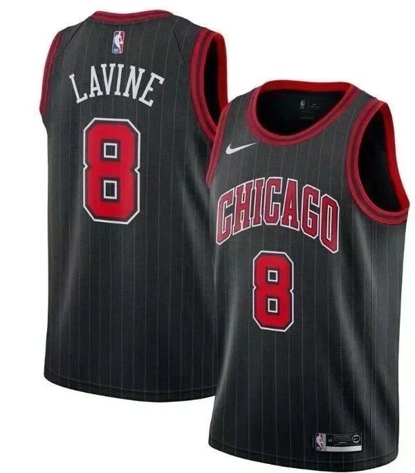 Regata NBA Chicago Bulls Authentic Lavine 8 - Preta