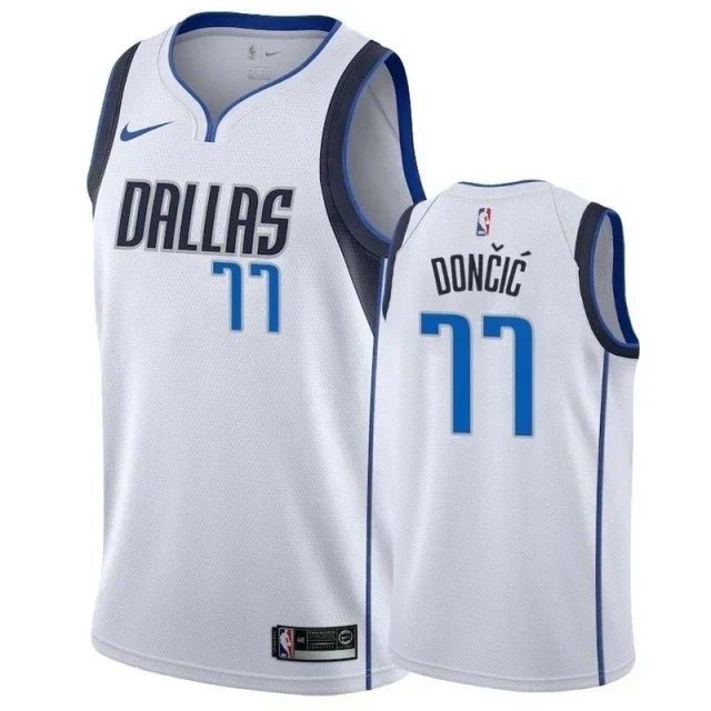 Regata NBA Dallas Mavericks Authentic Swingman Doncic 77 - Branca