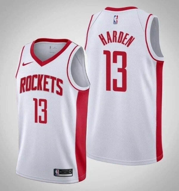 Regata NBA Houston Rockets Authentic Swingman Harden 13 - Branca