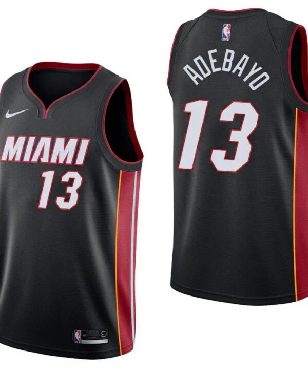 Regata NBA Miami Heat Authentic Adebayo 13 - Preta e Vermelha