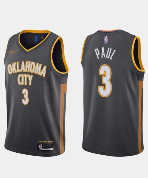 Regata NBA Oklahoma City Thunder City Edition 19/20 Authentic Swingman Paul 3 - Preta