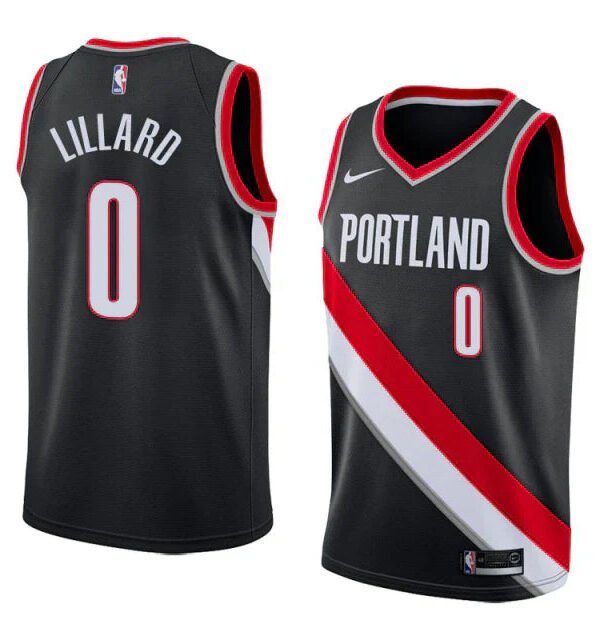 Regata NBA Portland Trail Blazers Authentic Swingman Lillard 0 - Preta