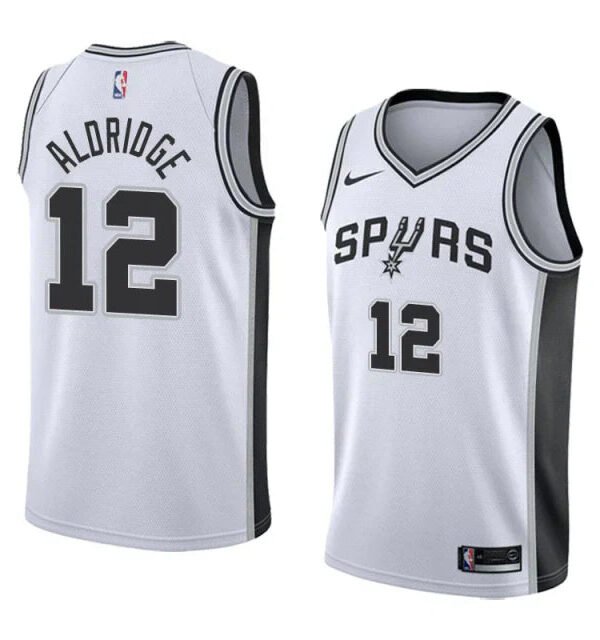 Regata NBA San Antonio Spurs Authentic Swingman Aldridge 12 - Branca