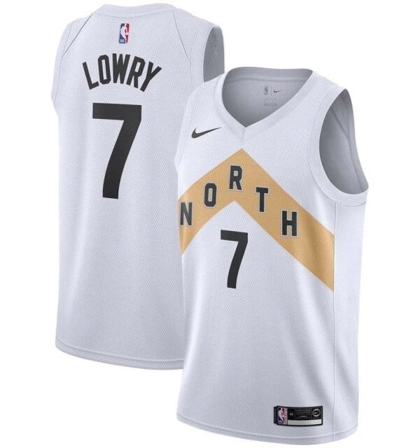 Regata NBA Toronto Raptors Authentic Swingman Lowry 7- Branca