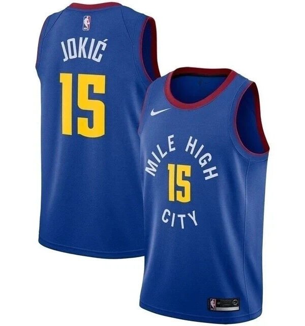 Regata NBA Denver Nuggets Authentic Jokic 15 - Azul