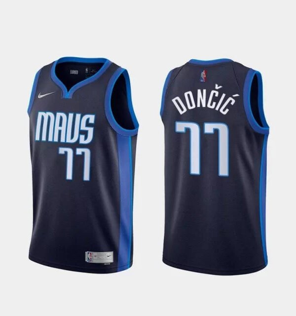 Regata NBA Dallas Mavericks Earned Edition 20/21 Authentic Swingman Doncic 77 - Azul