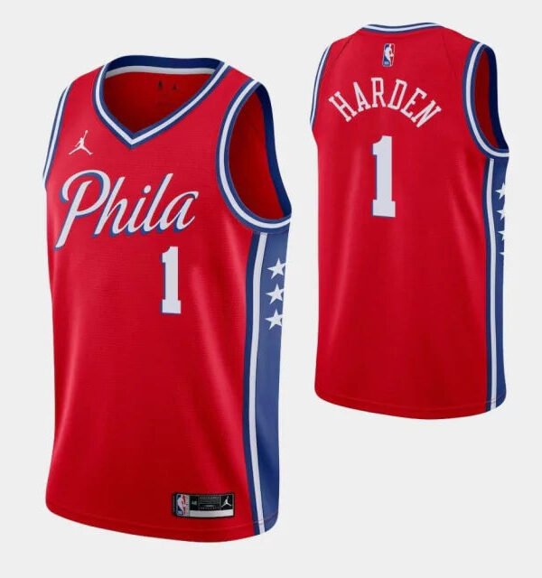 Regata NBA Philadelphia 76ers Authentic Harden 1 - Vermelha